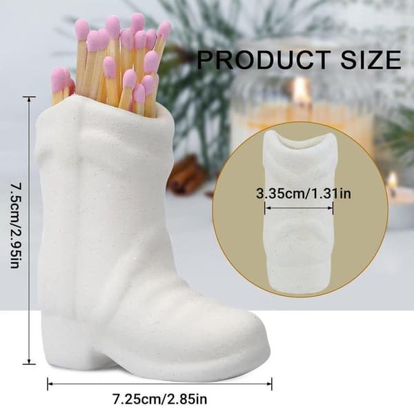 Ceramic Boot Matchbox Holder Home Decor Storage Decorative Display Box