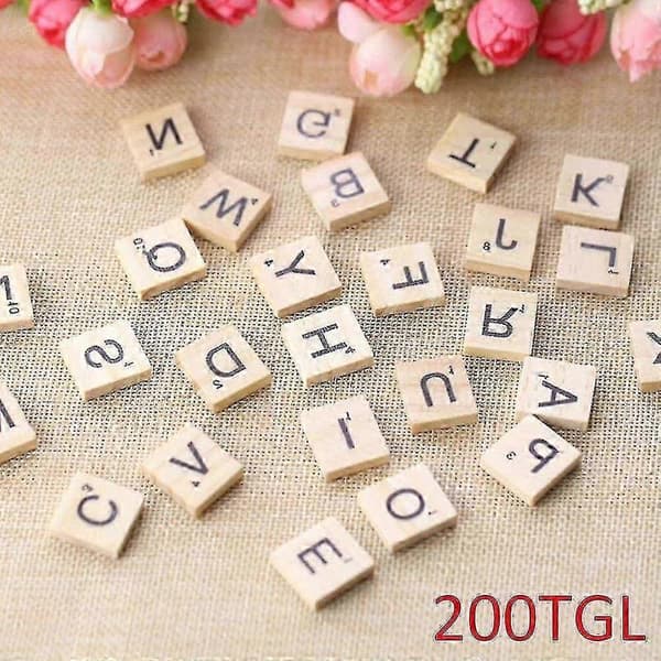 Träalfabet, Scrabble-brickor, 200 stycken, brädspel