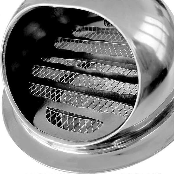 Rund ventilasjonsrist i rustfritt stål (100 mm)