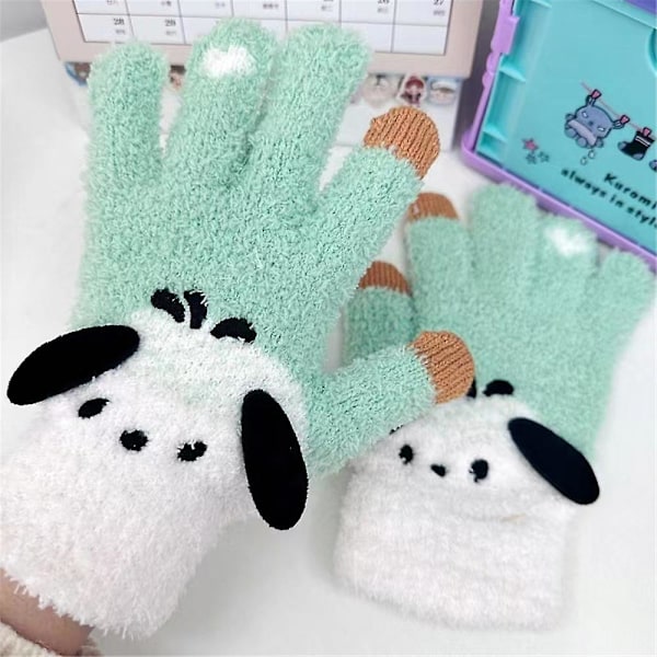 Kawaii söpö anime-piirretty Sanrio Melody Kuromi Cinnamoroll talvihanskat kosketusnäyttö lämpötuulenpitävät lämpimät plyysilapasit naisten tyttöjen uudenvuoden lahjat Pochacco