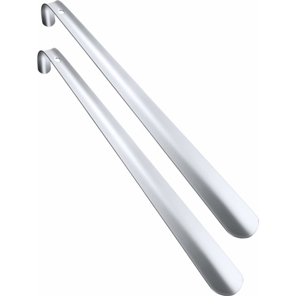 2-pack skohorn i rostfritt stål med långa handtag