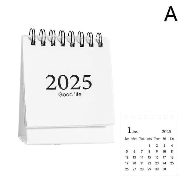 Mini Skrivebordskalender Desktop Kalender Innbundet Kalender Dekor White