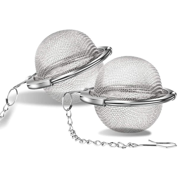 Tea strainer, 2 pcs stainless steel mesh tea ball infusion tea filter for brewing loose leaf tea spices spices