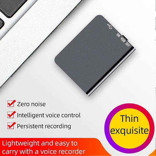 Magnetisk stemmeopptaker, mini magnetisk stemmeopptaker med avspilling 16GB 1pcs