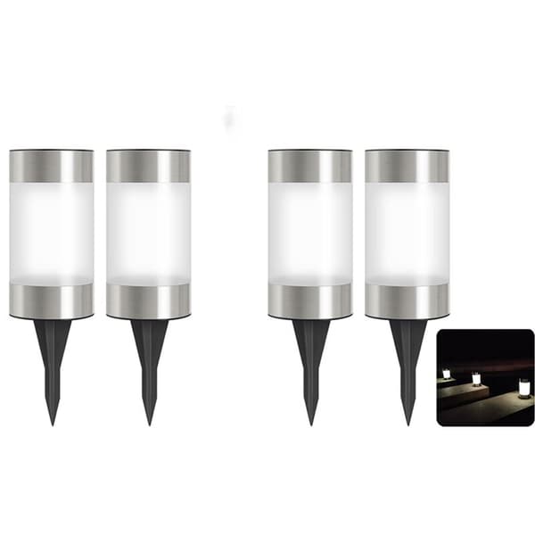 Liten solcelindrisk lampe jordplugg 4LED hagelampe superlys