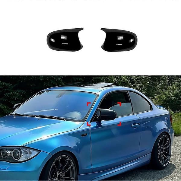 Taustapeilin sivupeilin suojus siipikorkki yhteensopiva BMW 1 3 -sarjan E87 E88 E81 E82 E90 E91 E92 E93 ulkoisten lisävarusteiden kanssa Black