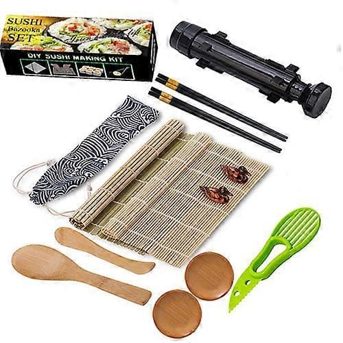 Sushi-sæt, Sushi Maker Sæt, Bazooka Sushi Roller, Sushi Form Sæt Black