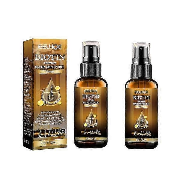 2 st Biotin Hårväxtspray för Hårväxt Förtjockande Hår Mot Håravfall 25-26