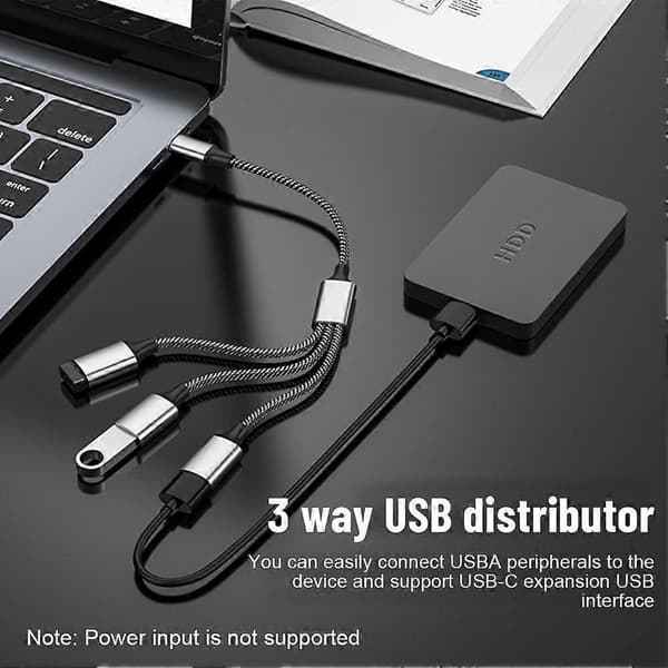 USB til 3 USB 2.0 HUB Dobbel 4-porters Multi Splitter Adapter OTG For PC Laptop Surface Tilbehør USB A Forlengelse Strøm Data