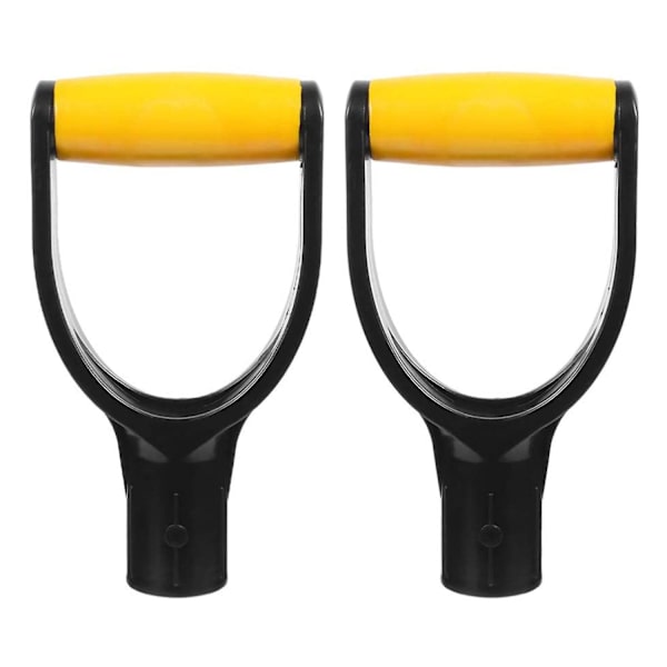 2 kpl D Lapion kahva Muovinen Vaihtokahva Lapio Haarukat Käsisuojan Kahva puutarhalapioon Lumilapio Black  yellow