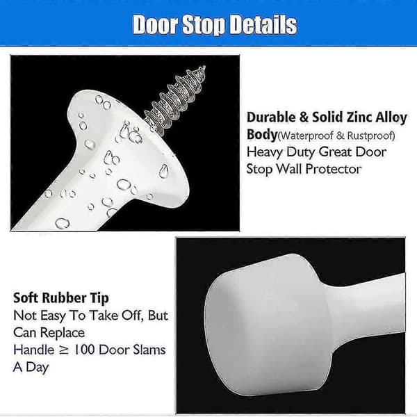 4-pak Dørstopper Kraftig Solid Stiv Metal Vægmonteret Dørstopper 7,5 cm