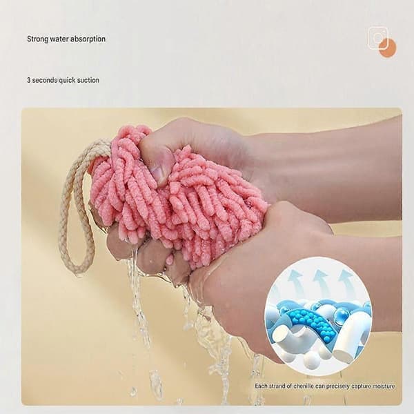 2-pack kökshanddukar med hängande ringdesign, rosa