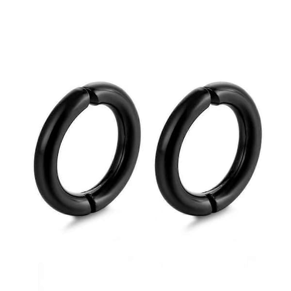 Øreringe i rustfrit stål uden huller til mænd og kvinders personlighed sorte punkøreringe black Spring ear clips