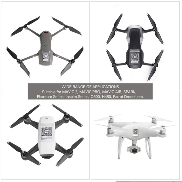 5 st QR Code Drone Vattentät väska kompatibel med DJI Mavic 2 Mavic Pro Mavic Air Phantom Series Inspire Series Q500 Parrot Drones, modell: Transparent