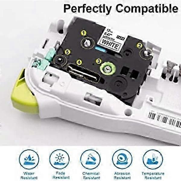 Unistar Kompatibel Brother P Touch Tape Erstatning for Brother