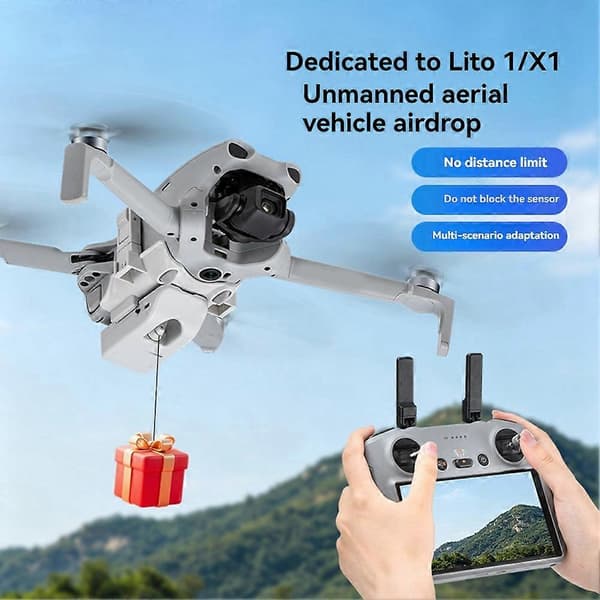 Airdrop System för DJI Lito 1 X1 Drone Payload Dropper Thrower Transport Delivery Device Long Range Remote Release Kit