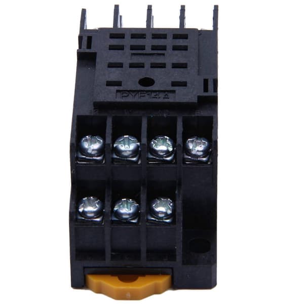6X PYF14A DIN-skinne strømrelæ sokkelbase 14 ben til MY4NJ HH54P MY4 Black