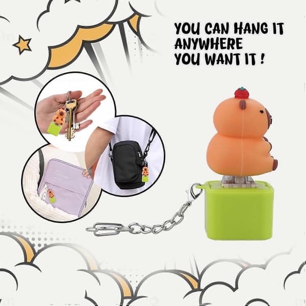 Fidget Clicker -avaimenperä, Fidget Clicker -avaimenperä valolla, näppäimistöfidget-lelu Capybara