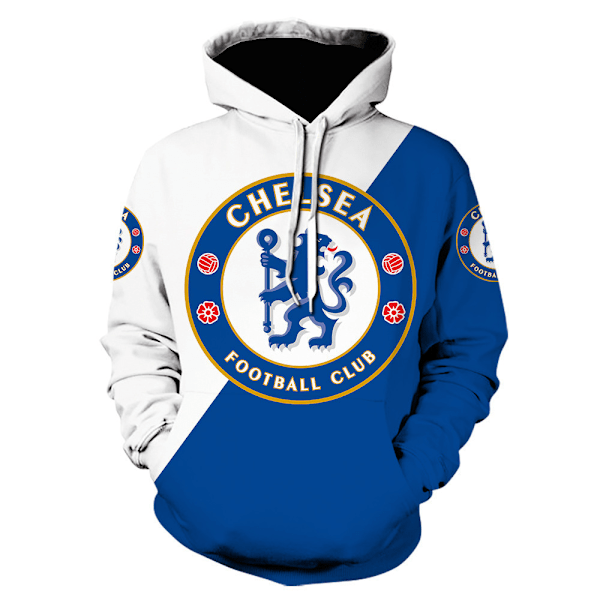 Fodboldklub sweatshirt lang, hættetrøje med stort grafisk tryk 2123 2123 4XL