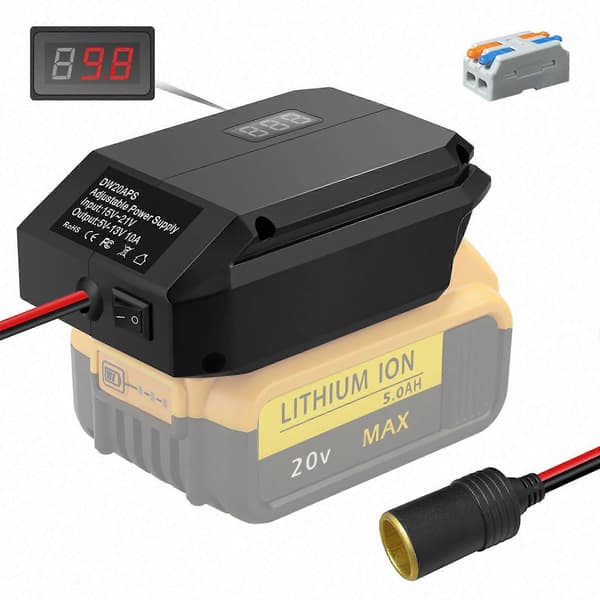 Bosch 18V til 12V batteriadapter, nedtrappingsomformerregulator for Power Wheels Noir