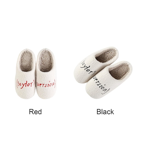 Taylor Swift Tofflor, 1989 Version's Toffla Mysig, Dam Fuzzy Tofflor, 38-45 Snabb Black 38-39