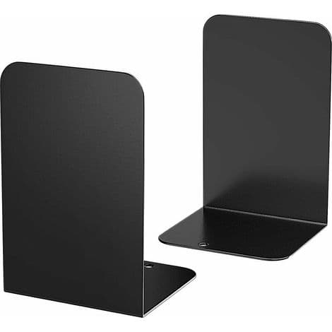 Svarta 2-pack, 19,5x13,6x10,5cm Bokstöd, Bokstöd i metall för tunga böcker