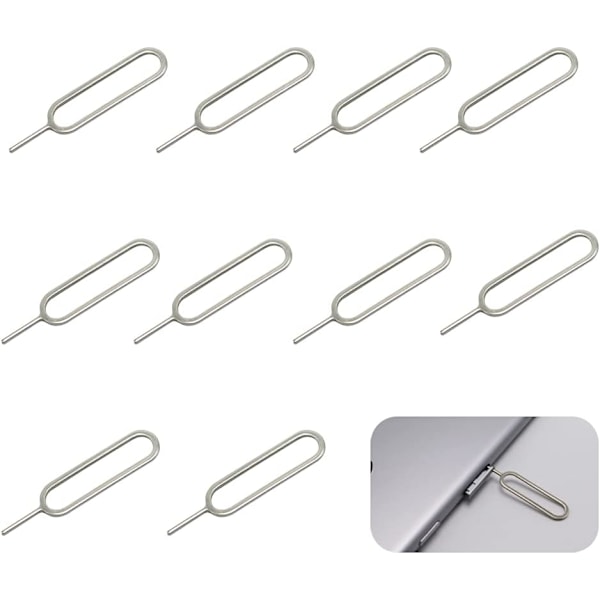 10Pcs SIM Card Removal Openning Tool, Tray Eject Pins Needle Opener, Universal Sim Ejector Tool for iPhone, HTC, Samsung Galaxy, Smartphone