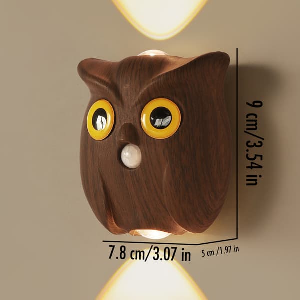 Owl Wall Lamp - Magnetic Base Dimmable LED Night Light (1pc)*silver* silver