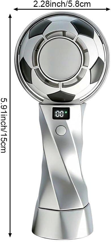 Bærbar ventilator med fodboldmønster, mini USB genopladelig bordventilator