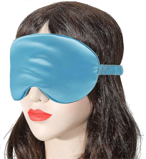 Sovmask i sidentyg med elastiskt band Reseögonmask för kvinnor och män