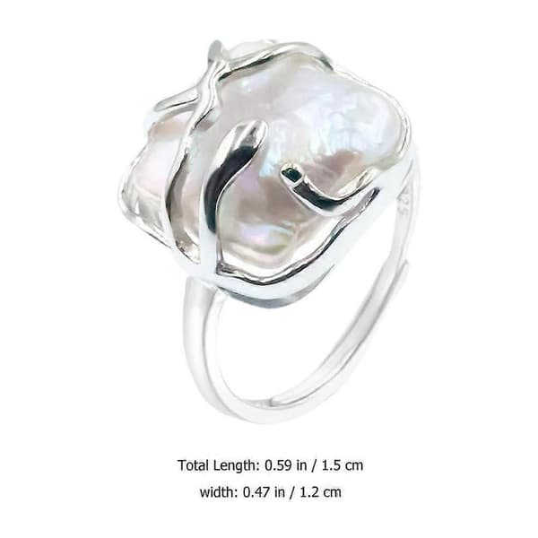 Justerbar Fingerring Dame Åben Ring Perleringe 5 stk Sølv Metal