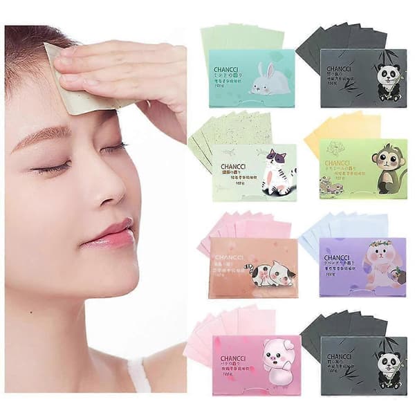 Blotting Paper Oil Control 100 ark Absorberende Ansigtsvæv Matterer Huden U:K chamomile 100pcs