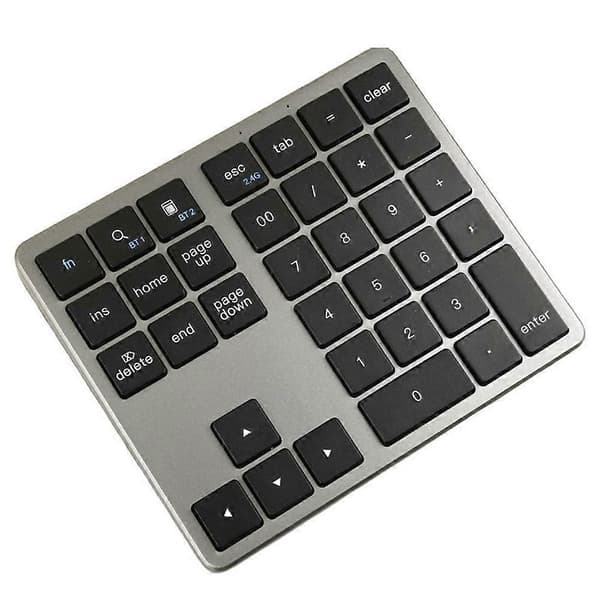 2.4G Bluetooth-nummerplatta Ultratunn trådlös numerisk knappsats USB-uppladdningsbar numerisk knappsats för IOS Android Window Black