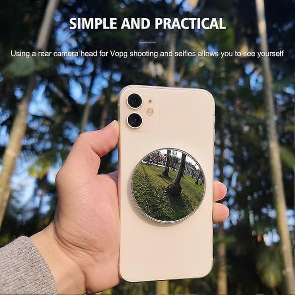 Magnetisk smarttelefon selfie Vlog-speil for iPhone 13 14 12 Max Pro 15 ♘♘ Silver 1 jeu