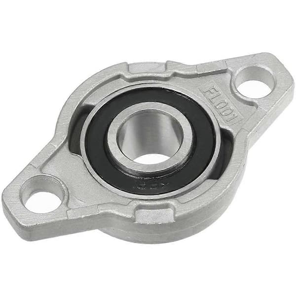 12 stk KFL001 12mm selvjusterende flenslager i sinklegering, rombisk lagerhus Silver