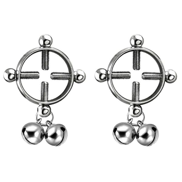2 kvinders piercing smykker, brystpiercing, stud, klokkevedhæng, falsk nippelring, piercing i rustfrit stål