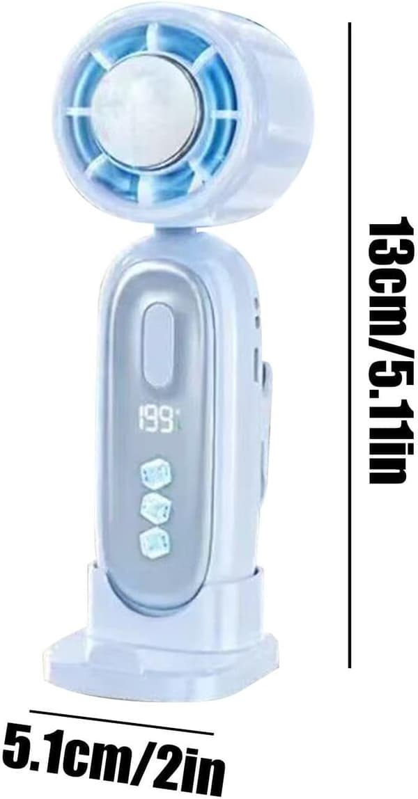 Mini bærbar ventilator, genopladelig køleventilator med bagclips, velegnet til udendørs brug