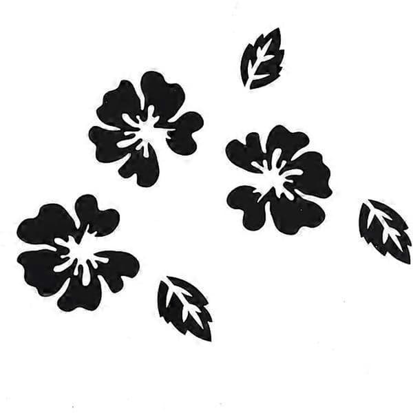 Speglar Blommor Väggdekaler Modernt Hem Sovrum Vardagsrum Badrum Väggmålning Deco Dekal 3D Blommor Dekoration Svart