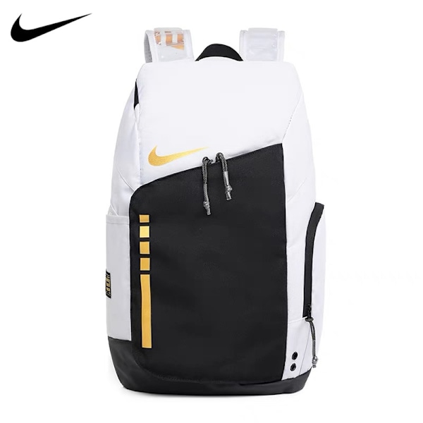 NIKE stor kapacitet rygsæk basketball elite luftpude rygsæk rejsetaske trænings fritidssportstaske fitness White gold