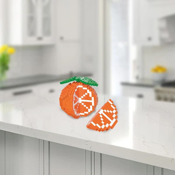 Byggesæt med dyreklodser til voksne og børn (orange, 647 dele)