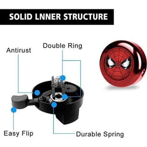 Barncykelklocka, pojke, småbarn, aluminium Spiderman cykel (höger)