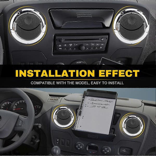 Interiør Dash Luftventil Deksel Forbedrer Ventilasjon Langvarig 8200212480 for Dacia Logan Sandero Sølv