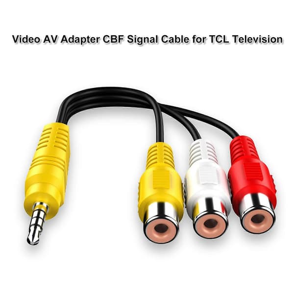 3,5 mm til 3 RCA-kabel, Video AV-komponentadapterkabel erstatning til TCL TV, 3 RCA til AV-indgangsadapter - 23 cm/9 tommer