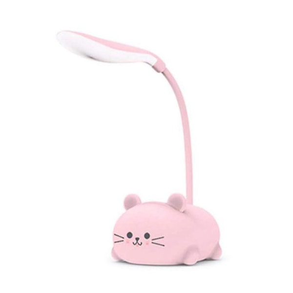 Skrivbordslampa Barn Ögonvårdande ljus Läslampa Justerbar svanhals USB Ladda Pink