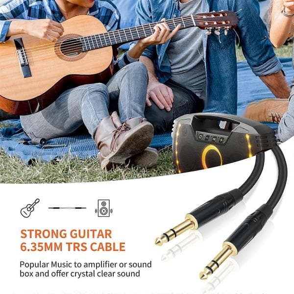 1/4 till 1/4 ljudkabel Gitarrkabel Instrumentkabel 6,35 mm monokontakter Obalanserade patchar Högtalarkabel för elgitarr 5m