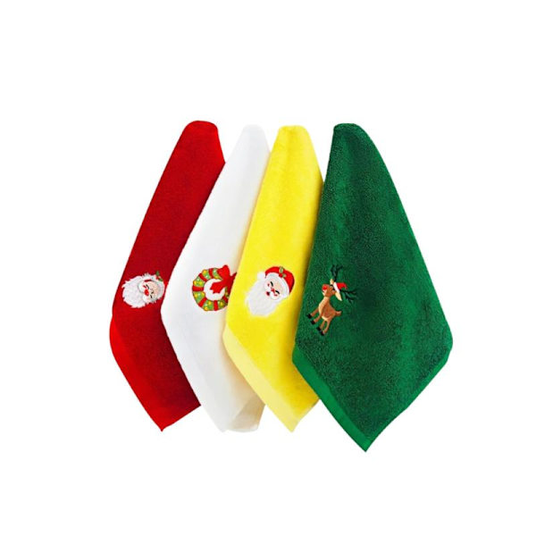 Julhanddukar 4-pack bomullshanddukar