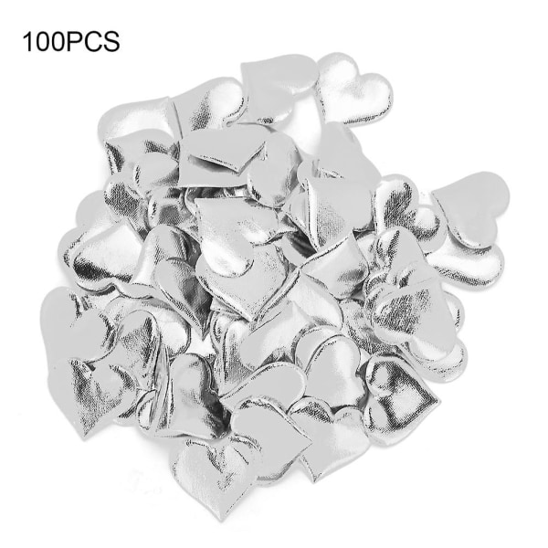 100 stk Sølv hjerteformede kronblader Bryllupsdekor Festrekvisita Bursdagsgave til bord