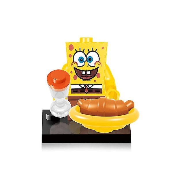 Svampbob byggkloss minifigur Patrick Star Sandy Mr. Krabs byggkloss för barn
