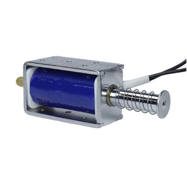 LY-1264B DC Kraftig Push Pull Elektromagnet 24v Solenoid Slaglængde 30mm Magnetisk Spole Elektrisk Teleskopisk Magnet Blue & silver