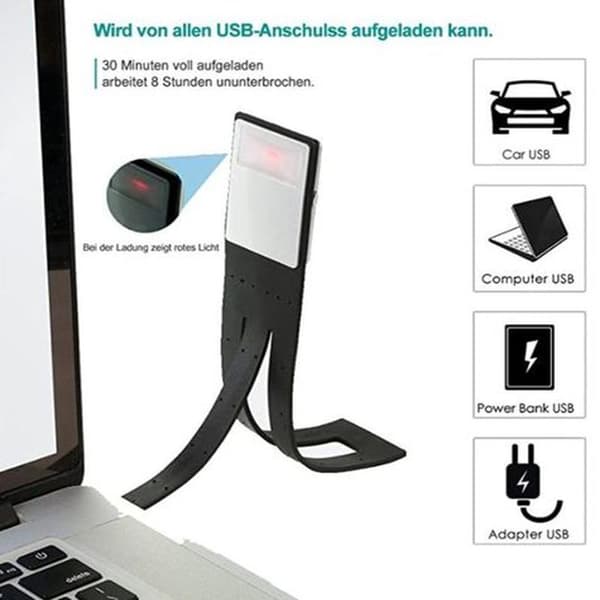 Reading lamp book clip LED book lamp with two clips and continuously dimmable